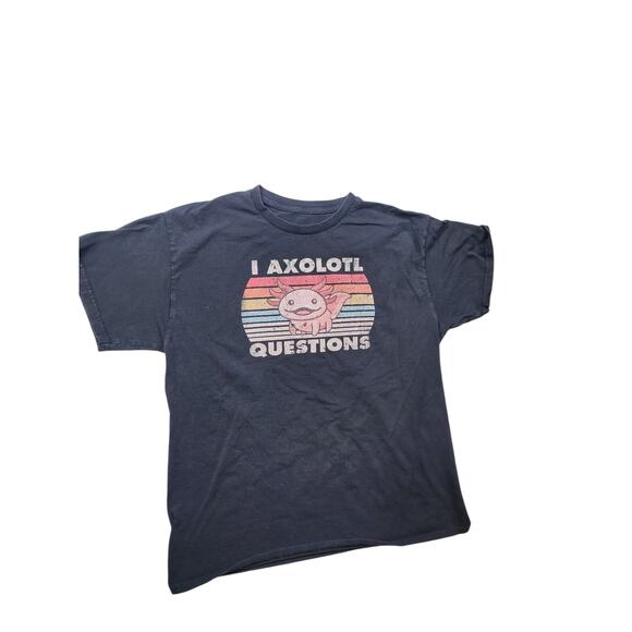 Axolotl Graphic TShirt Medium Vintage Style Pun Tee Humor Retro Rainbow Meme Y2K - Picture 8 of 11